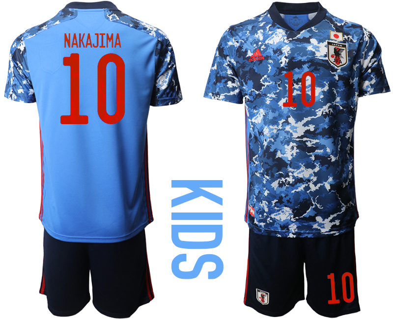 Youth 2020-2021 Season National team Japan home blue #10 Soccer Jersey1